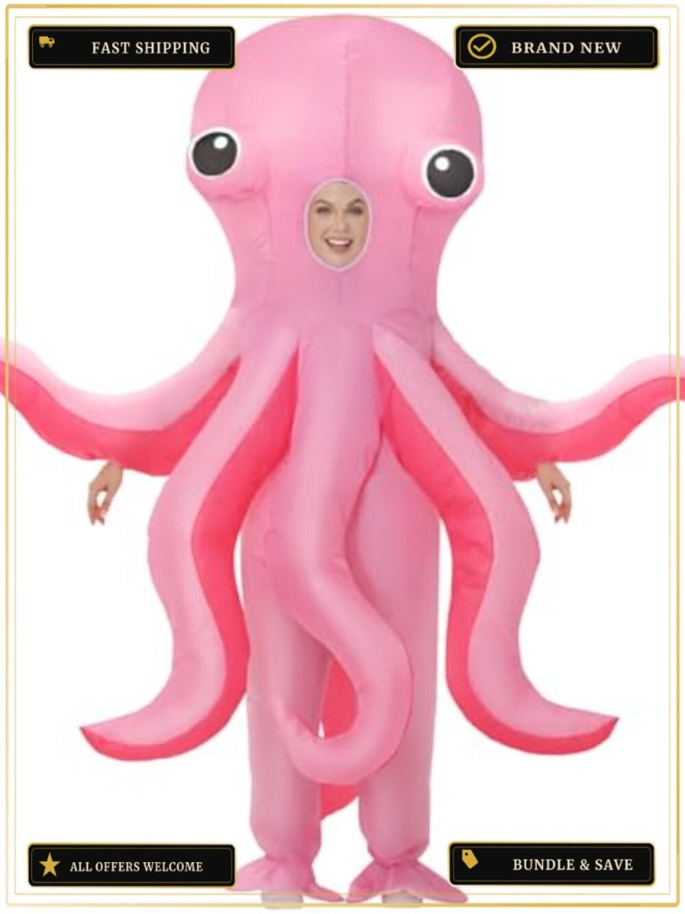 Inflatable Octopus Costume Adult Blow Up Halloween Cosplay Party